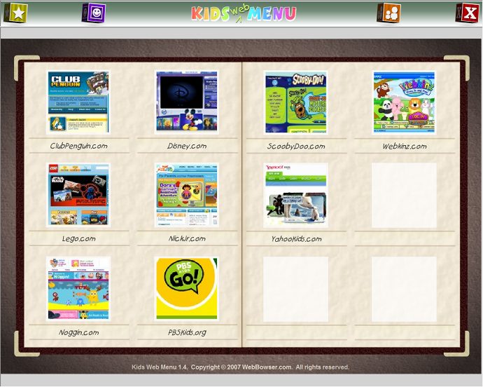 Kids Web Menu