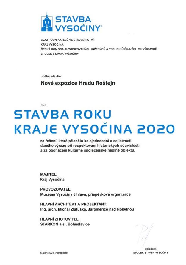 Stavba roku Kraje Vysočina 2020