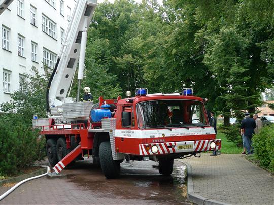 Simulace požáru na heliportu Nemocnice Havlíčkův Brod