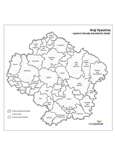 Správní obvody stavebních úřadů (hranice obcí)