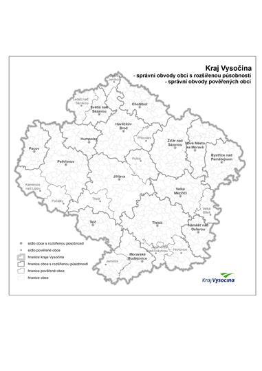 Správní obvody obcí s rozšířenou působností, správní obvody obcí s pověřeným obecním úřadem (hranice obcí)
