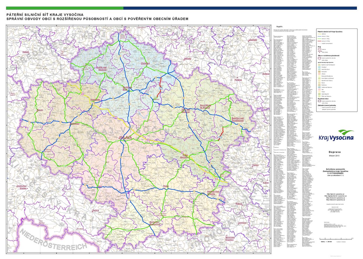Páteřní silniční síť Kraje Vysočina