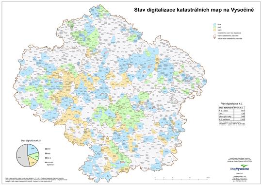 Stav digitalizace katastrálních map (leden 2011)