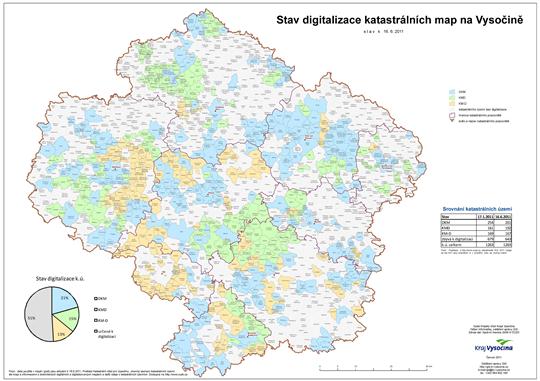 Stav digitalizace katastrálních map (červen 2011)