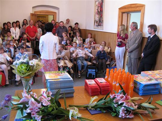 Prvňáčci v Habrech zahájili školní rok na radnici.