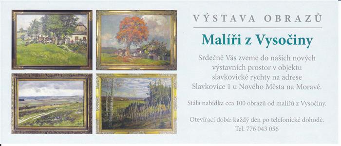 Pozvánka na výstavu obrazů v Galerii Slavkovice