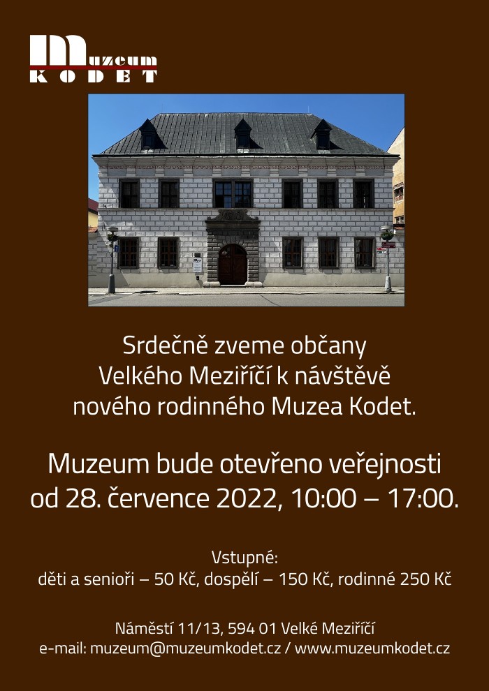 Pozvánka na otevření Muzea Kodet