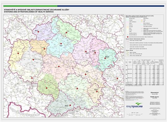 Stations and attration zones of health service