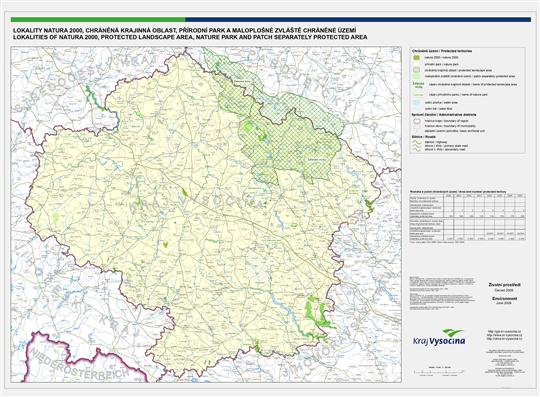 Lokalities of NATURA 2000, protected landscape area, nature park and patch separately protected area